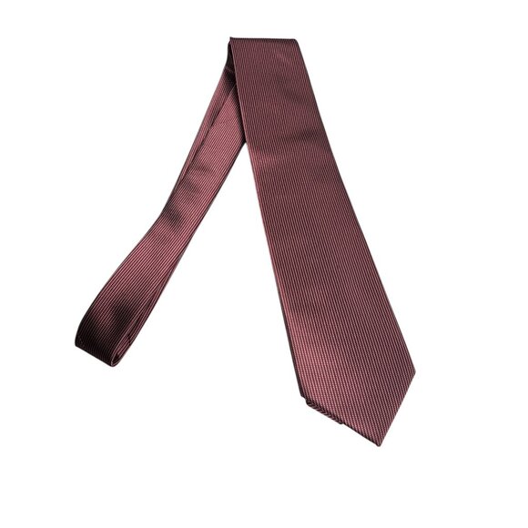Handmade Italian Red & White Striped Silk Tie 100% Pure Seta Classic Design - Picture 1 of 8